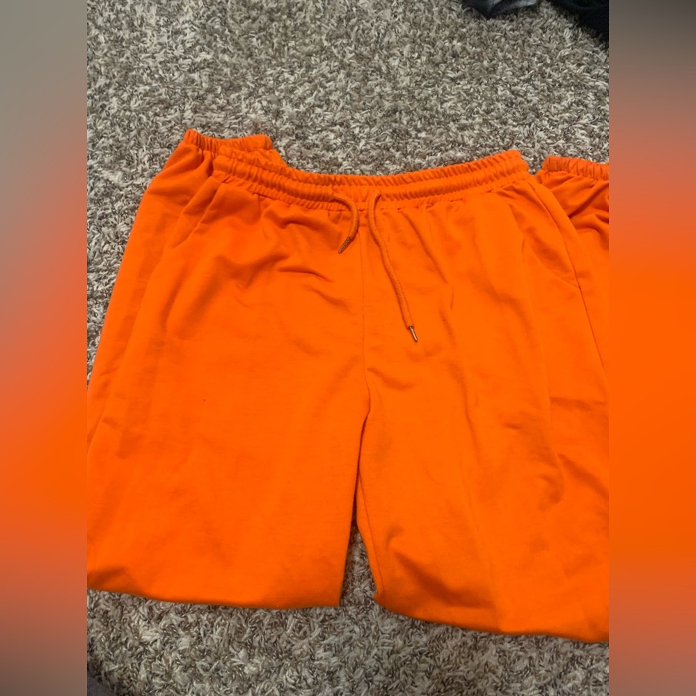 bright orange joggers